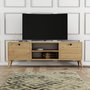 Hanah Home Soporte TV 1122 Bohemio Roble Macizo 138x42.6x29.5 cm Salón Mueble.